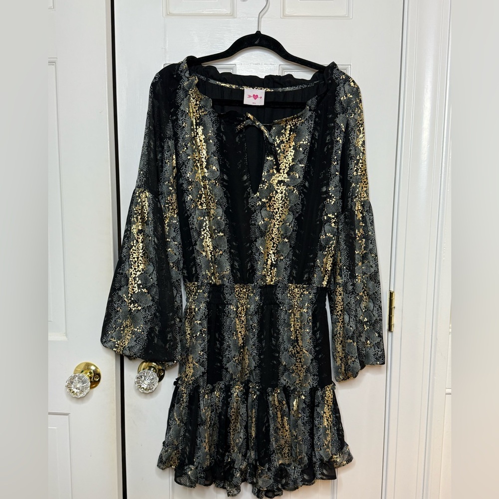 Buddy Love ZOZO Elastic Waist Mini Dress Snake Print